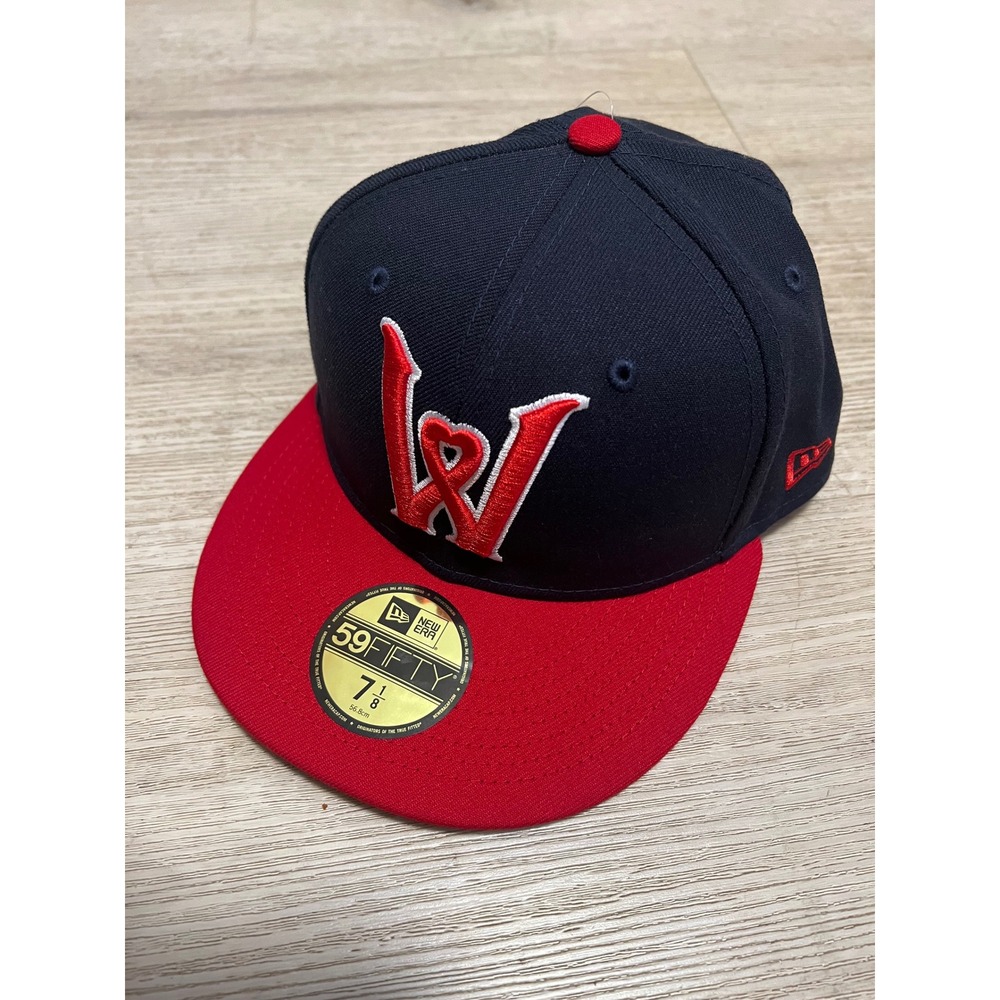 Worcester Red Sox Sz‎ 7 1/8 New Era 5950 Fitted Hat MILB NWT Blue Red